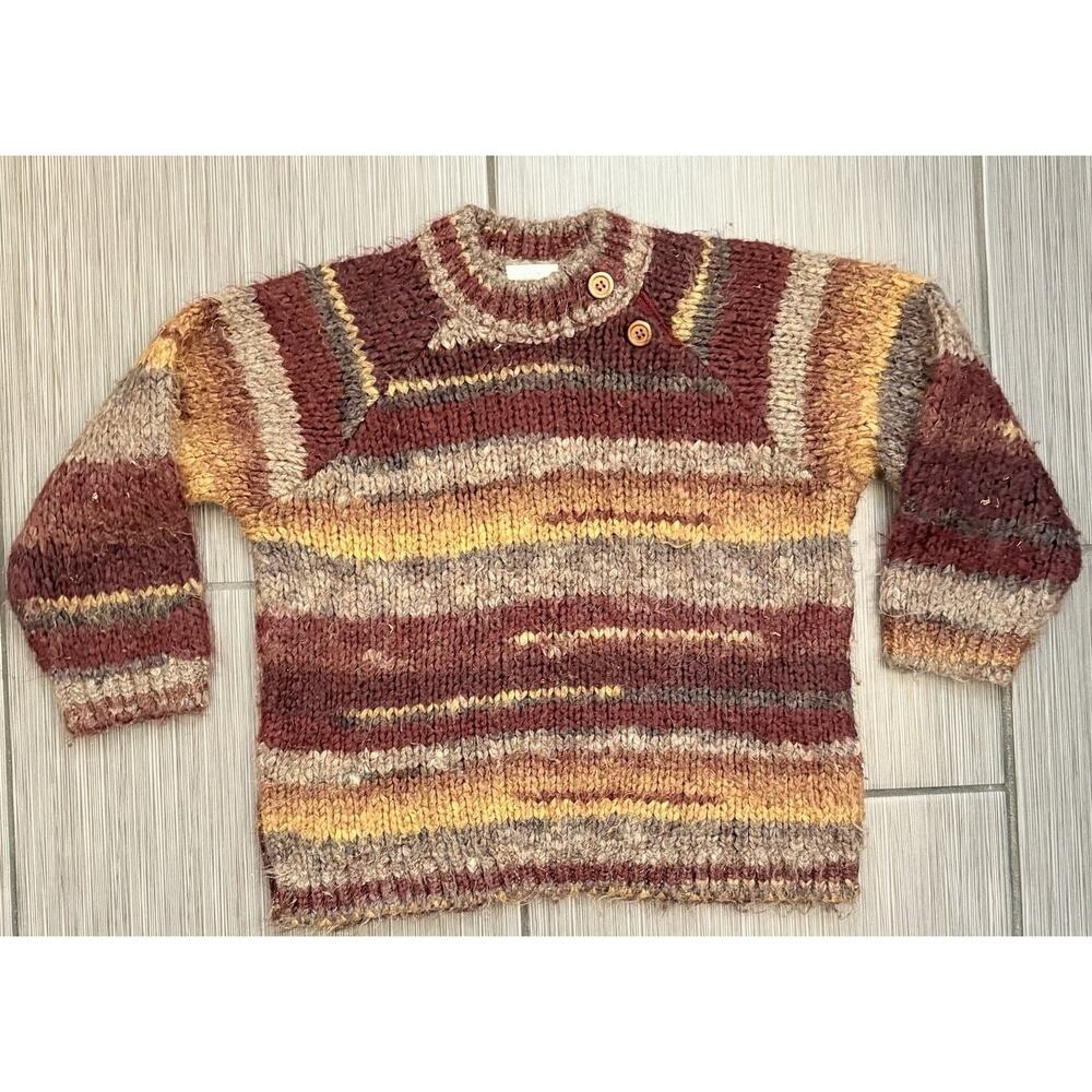 Zara Baby Brown Chunky Knit Striped Sweater Size 3-4 Years